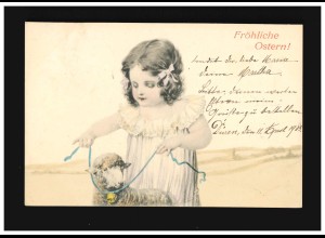 Ostern Fröhliche Mädchen Osterlamm Glöckchen, Düren/Mariaweiler 12.4.1903