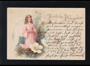 Pfingsten Fröhliche Engel Pfingstrosen Blüten Barmen /Kristiania 24. + 26.5.1901