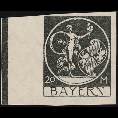 Bayern 195U Abschiedsausgabe 20 M - ungezähnt ** mit Seitenrand