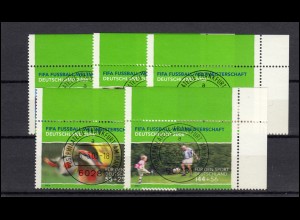 2324-2328 Sporthilfe Fußball-WM: ER-Satz o.r. Vollstempel VS Frankfurt/M. ET-O