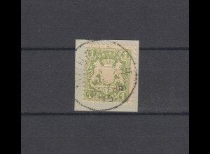 Bayern 32 Wappen 1 Kr. Stempel 21b Einkreis MÜNCHEN II Juli 1875 auf Briefstück