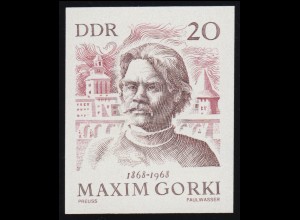 1351PH Schriftsteller Maksim Gorkij 20 Pf, Phasendruck ungezähnt, **
