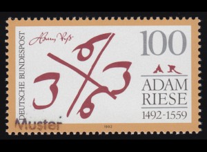 1612 Rechenmeister Adam Riese, Muster-Aufdruck