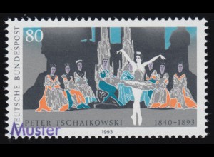 1702 Komponist Tschaikowski: Ballett Schwanensee, Muster-Aufdruck