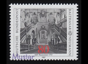 1307 Baumeister Balthasar Neumann: Würzburger Residenz, Muster-Aufdruck