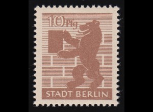 4Ab wbz Berliner Bär 10 Pfennig - seltene Farbe, ** Befund Ströh BPP einwandfrei