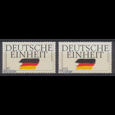 1477-1478 Deutsche Einheit, Staatsflagge, Satz mit Muster-Aufdruck