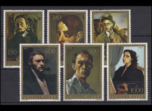 Jugoslawien: Gemälde & Paintings - Portrais, 6 Werte, Satz **