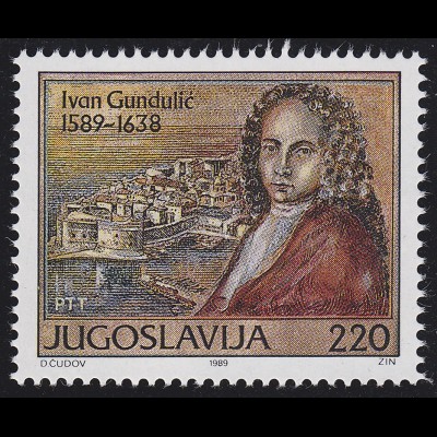 Jugoslawien: Schriftsteller Ivan Gundulic / Giovanni Gondola, Marke **