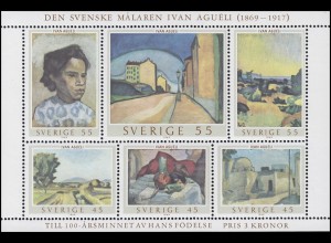 Schweden: Block 1 Maler Ivan Agueli - Block mit 5 Gemälden / Paintings ** 