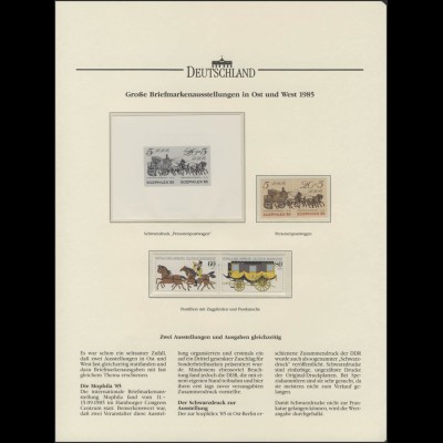 Briefmarkenausstellungen SOZPHILEX & MOPHILA 1985, Schwarzdurck und 2 ZD **