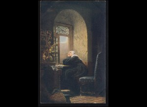 Künstler-AK Gustav Adolf Kuntz: Ein Gruß aus der Welt - Die Nonne am Fenster