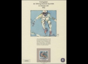 Ersttagsblatt Stiftung Deutsche Sporthilfe: Ski Alpin / Olympia 1595 ESSt Bonn