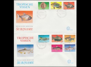 Surinam Tropische Fische 1980 - Satz auf 2 Schmuck-FDC's