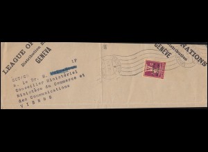 Völkerbund (SDN) 28x Tellknabe auf Briefstück GENF 21.8.1931