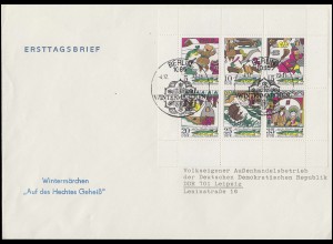 1901-1906 Märchen-Kleinbogen 1973 auf FDC ESSt Berlin nach Leipzig