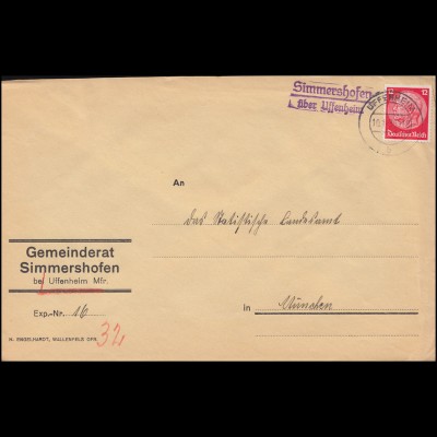 Ministerkarte Bund 416 Hauptstadt Hannover Typ IIIc, Marke ** und ESSt Bonn 1964