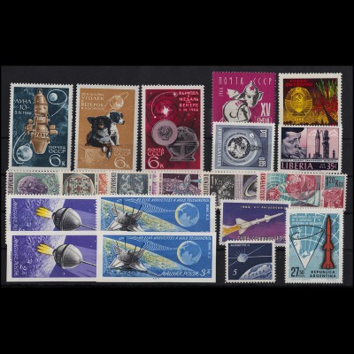 Weltraum - Steckkarte mit diversen Ausgaben, postfrisch ** / MNH (13942)