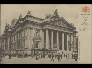 Ansichtskarte Brüssel: Die Börse, 19.5.1907 nach Antwerpen