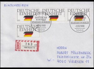 1477-1478 Deutsche Einheit mit 3mal 100 Pf. MiF R-FDC ESSt Berlin 3.10.1990
