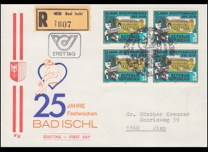 Österreich 25 Jahre Operettenwochen Schmuck-R-FDC Bad Ischl 1985