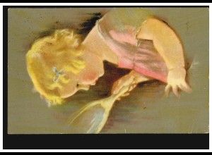 Künstler-AK Ölkunst Blondes Mädchen mit Spiegel, Verlag W.S.+S.B. gelaufen 1924