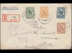 Zensur Überwachungsstelle Königsberg R-Brief aus Finnalnd TALI 23.9.1918