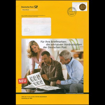 Plusbrief F 167 Goldene Bulle: Werbung für Vordruckalben, WEIDEN 16.10.06