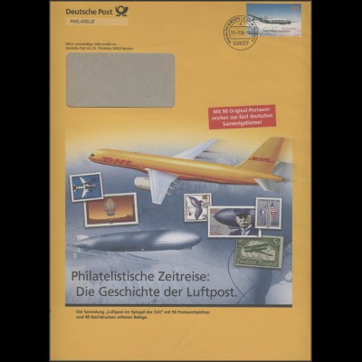 Werbebrief Wiederaufnahme Luftverkehr Flugzeug: Luftpost-Geschichte, 31.7.06