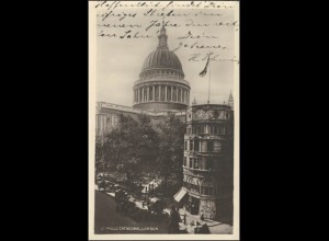 Ansichtskarte London: St. Pauls Kirche, London 1907 nach Antwerpen