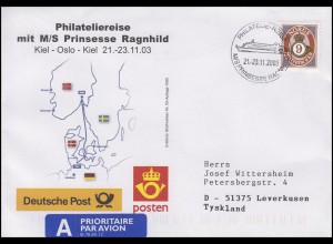 Philateliereise MS Prinsesse Ragnhild, Auflage 1000! Schiffspost 21.-23.11.2003