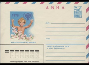 Sowjetunion: Kind mit Blumen, Sonder-Ganzsache 6 Kop., ungebraucht