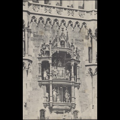 AK Glockenspiel am neuen Rathausturm MÜNCHEN 2 BP - 17.12.1909