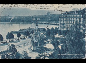 Ansichtskarte Monument Brunswick, GENF Völkerbund 4.4.1924 nach Rom