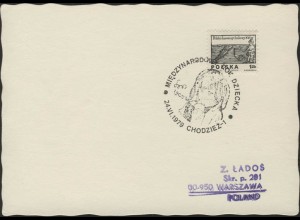 Polen: Postkarte mit Sonderstempel Mädchenkopf, Chodzież 24.6.1979