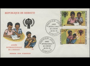 Dschibuti: Beim Spielen & Mutter mit Kind, 2 Werte, Satz auf FDC