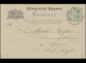 Bayern Orts-Postkarte Ziffer 3 Pf. NÜRNBERG II / 12.2.84