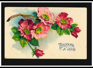 AK Blumen Zweig mit rosa Blüten Toujours À Vous Belgien, Verviers 24.1.1908