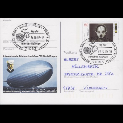 PSo 40 Sindelfingen Graf Zeppelin SSt UNO Tag der Vereinten Nationen 24.10.1995