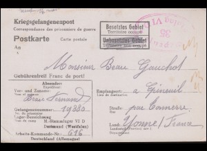Kriegsgefangenenpost Stalag VI D Dortmund nach Frankreich