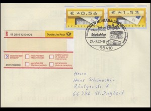 Bahnhofsfest Montabaur & ICE, R-Brief Montabaur 27.7.07 + Einlieferungsschein