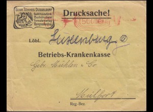 AFS Düsseldorf 1923 auf Drucksache Gebr. Tönnes Buchdruckerei / Formularverlag