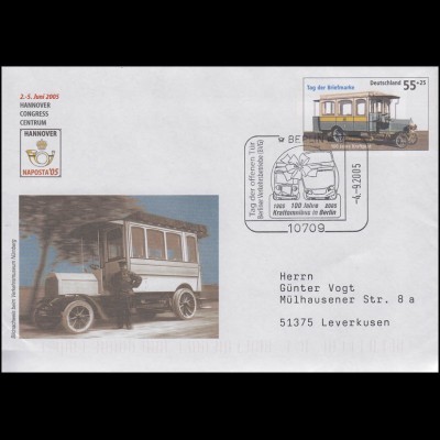 USo 96 NAPOSTA Hannover & Tag der Briefmarke, SSt Berlin Kraftomnibus BVG 4.9.05