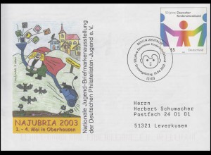 USo 57 NAJUBRIA & Hexe, FDC ESSt Berlin Deutscher Kinderschutzbund 10.4.2003