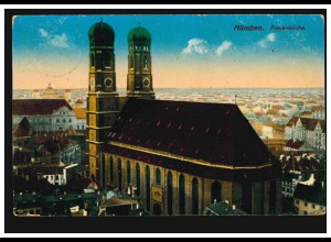 AK München: Frauenkirche, Feldpost MÜNCHEN 50 b - 21.6.1915