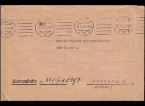 Heeressache Kriegsministerium BERLIN 17.7.1915 als Brief nach Hamburg