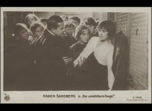 Ansichtskarte: Karen Sandberg im Kinofilm Der unsichtbare Zeuge, gelaufen 1925