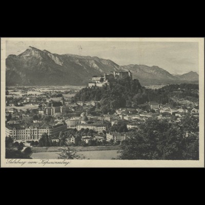 Ansichtskarte Salzburg vom Kapuzinerberg gesehen, Salzburg/Österreich 28.10.30