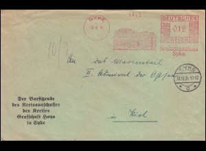AFS Kreisausschuss Syke 30.10.34 Der Amtshof, Brief mit Tagestempel SYKE 30.10.