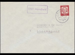 Landpost 5501 Morscheid auf Brief TRIER 14.12.1963 nach Düsseldorf